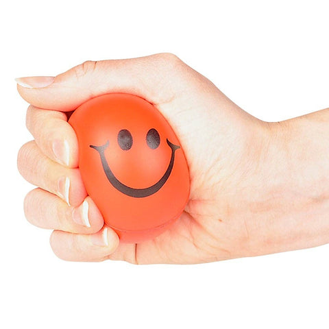 2.5" ASSORTED COLORS SMILEY FACE STRESS BALL LLB kids toys