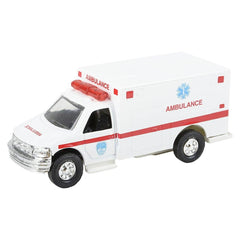 5" DIE-CAST PULL BACK RESCUE AMBULANCE LLB Car Toys