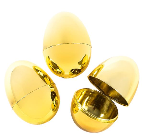 2.375" METALLIC GOLDEN EASTER EGGS (bag of 12) LLB kids toys