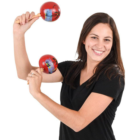 7" WOODEN MARACAS LLB kids toys