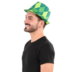 GREEN PLAID FEDORA LLB kids toys