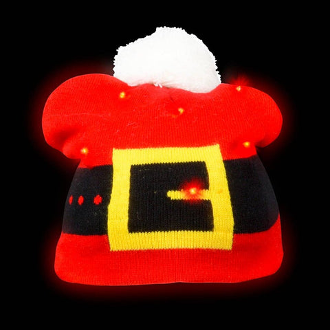 SANTA BELT LIGHT-UP BEANIE HAT Christmas - LLB Toys