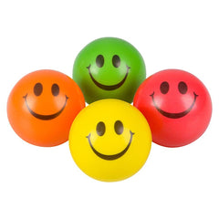 2.5" ASSORTED COLORS SMILEY FACE STRESS BALL LLB kids toys