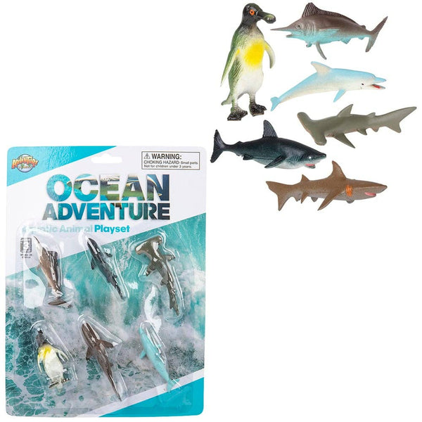 6 PC AQUATIC ANIMAL SMALL SET LLB kids toys