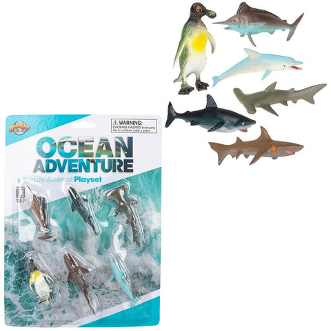 6 PC AQUATIC ANIMAL SMALL SET LLB kids toys