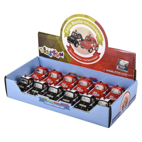 2" VW Mini Police & Firefighter Cars - Kids Toys - LLB Toys