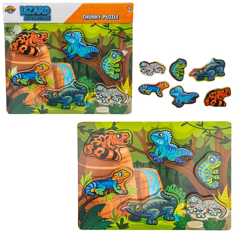 11.75" x 10.25" 6PC CHUNKY LIZARD PUZZLE LLB Puzzle