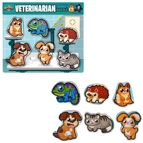 11.75" x 10.25" 6PC CHUNKY VETERINARIAN PUZZLE LLB Puzzle
