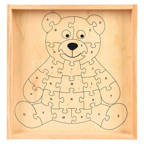 9" x 8.25" WOODEN BEAR LETTER PUZZLE LLB Puzzle