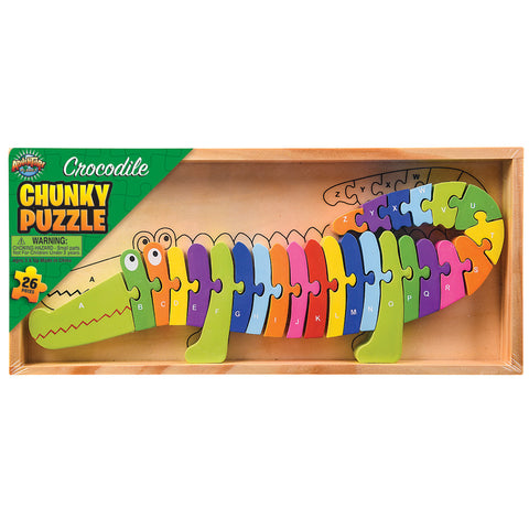 13.75" x 6" WOODEN CROCODILE LETTER PUZZLE LLB Puzzle