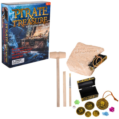 6" Pirate Treasure Chest Dig Kit LLB kids toys