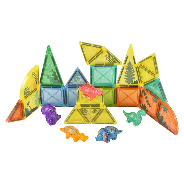 (T) Dinosaur Magnetic Tile Set 27pc