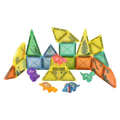 (T) Dinosaur Magnetic Tile Set 27pc