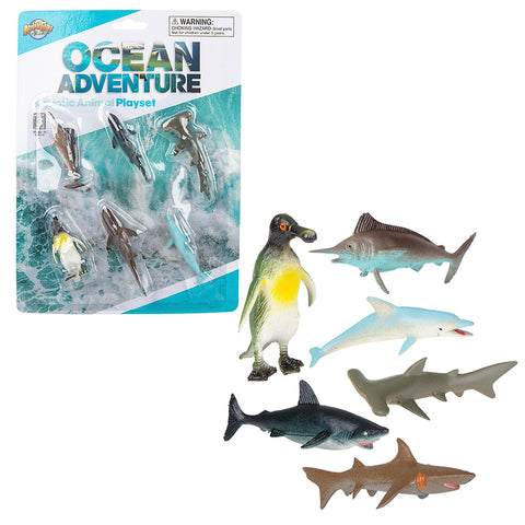 6 PC AQUATIC ANIMAL SMALL SET LLB kids toys