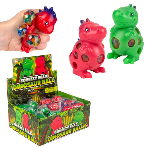 3.5" SQUEEZY BEAD DINOSAUR BALL LLB Squishy Toys