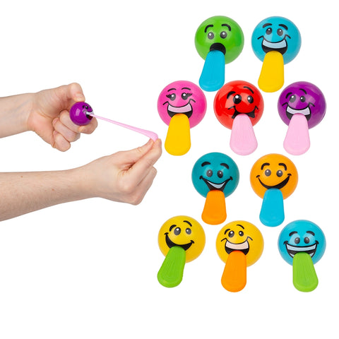 1.25" STRETCH TONGUE SILLY FACE BALL (50PC/UN) LLB kids toys