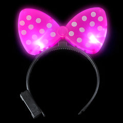 LIGHT-UP PLASTIC POLKA-DOT BOW HEADBAND LLB Light-up Toys