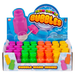 MINI NEON BUBBLE BOTTLE 0.3OZ 1.75" LLB Party Supply
