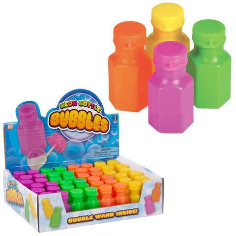 MINI NEON BUBBLE BOTTLE 0.3OZ 1.75" LLB Party Supply