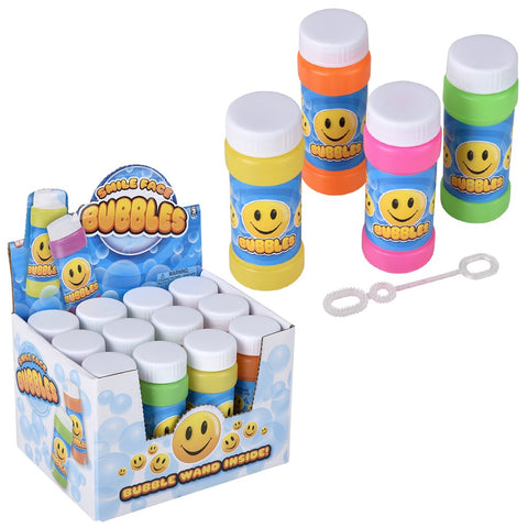 SMILE FACE BUBBLE BOTTLE 2OZ LLB kids toys