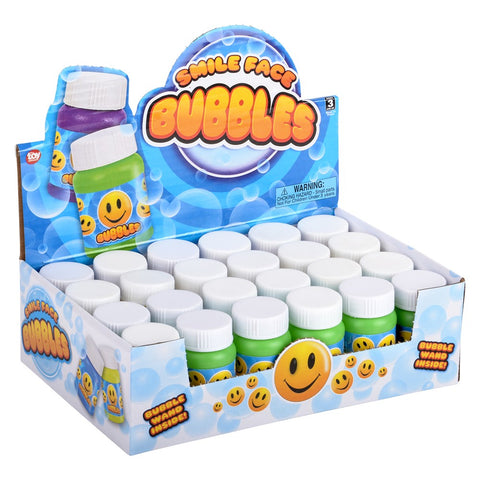 MINI SMILE FACE BUBBLE BOTTLE 1OZ LLB kids toys