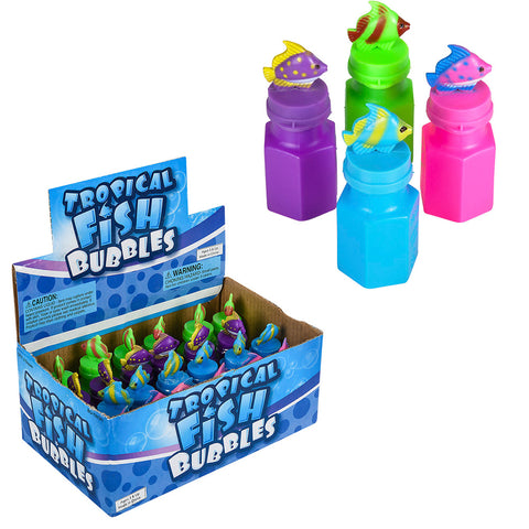 MINI TROPICAL FISH BUBBLE BOTTLE 0.6OZ 3" LLB kids toys