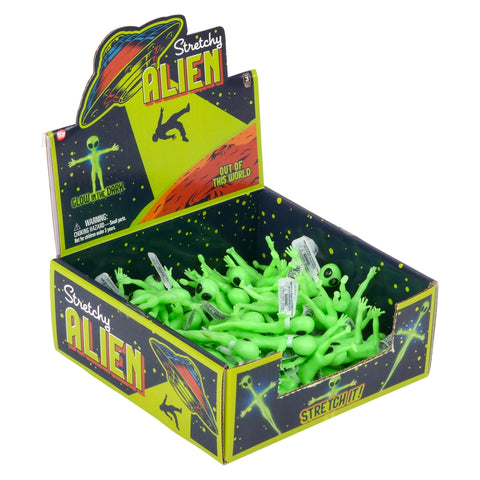 2.25" Glow In Dark Stretchy Alien 48ct - LLB Toys