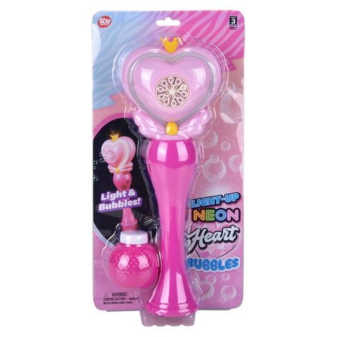 14.5" Light-Up Neon Heart Bubble Wand - LLB Toys