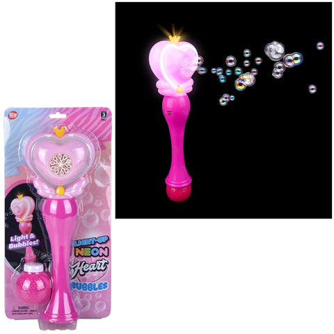 14.5" Light-Up Neon Heart Bubble Wand - LLB Toys