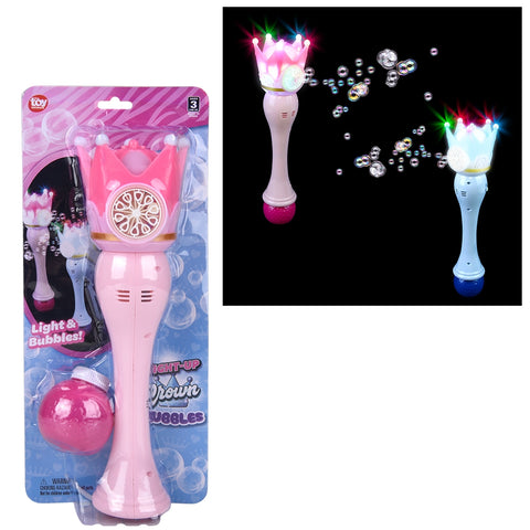 13.5" Light-Up Crown Bubble Wand - LLB Toys