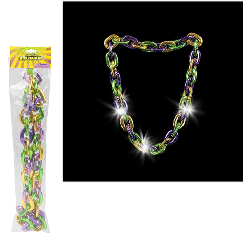 38" LIGHT-UP BIG CHAIN MARDI GRAS NECKLACE LLB Light-up Toys
