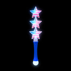 13" Patriotic Triple Star Wand