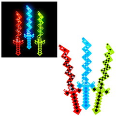 24" Light-Up Pixel Zigzag Sword With Sound
