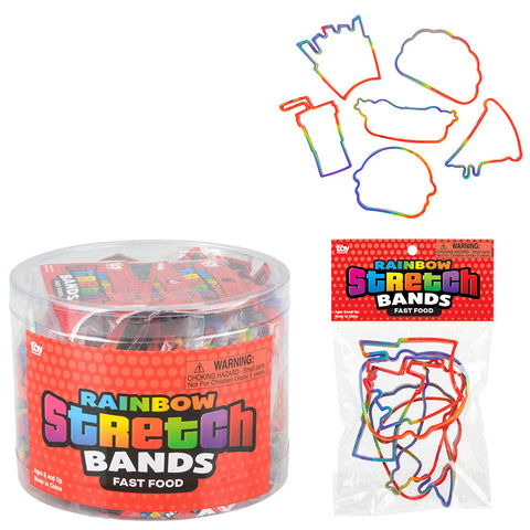 FAST FOOD RAINBOW SILICONE STRETCH BANDS LLB kids toys