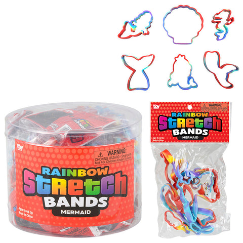 MERMAID RAINBOW SILICONE STRETCH BANDS LLB kids toys