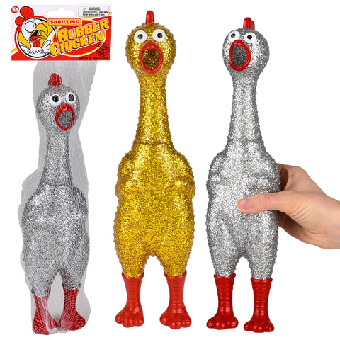 13.25" Sparkle Rubber Chicken - LLB kids toys