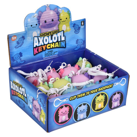 2.5" Light-Up Axolotl Keychain 12ct LLB Light-up Toys