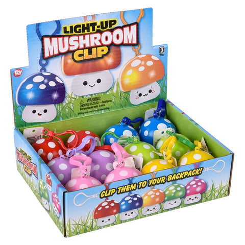 2" Light-Up Mushroom Clip Ons - LLB Toys