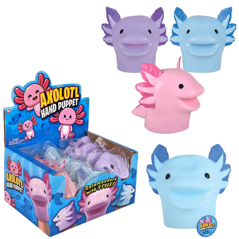 Stretchy Axolotl Hand Puppet 6" LLB Kids Toys