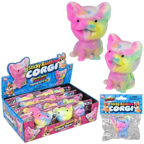 2.75" Sticky Rainbow Corgi - LLB Toys