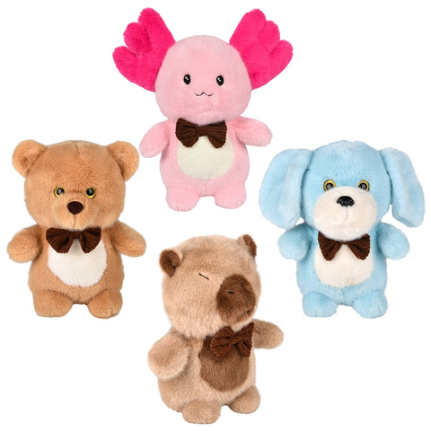 12" Mink Bowtie Animals Plush - LLB Toys