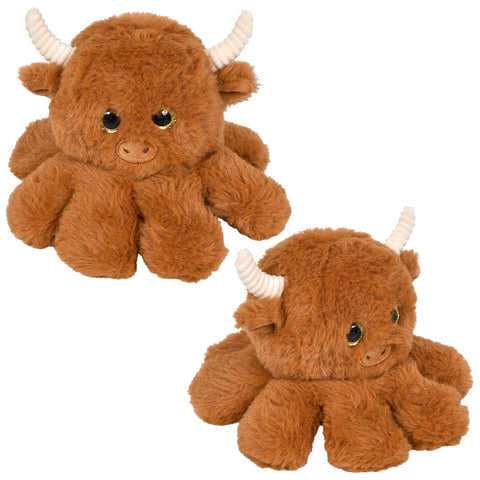 6.5" Octo-Highland Cow Plush - LLB Toys