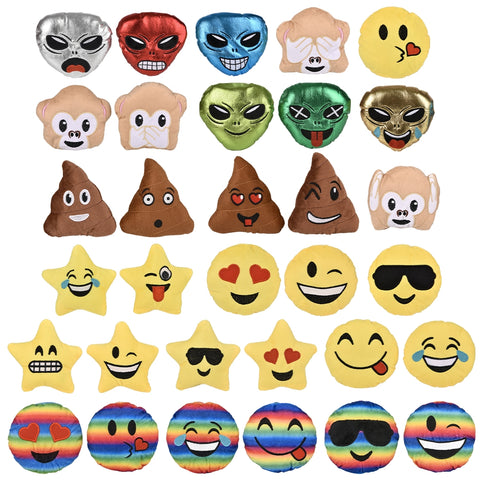 EMOTICON plush ASSORTMENT 4.5 - 6" 36 PCS/UN LLB Plush Toys