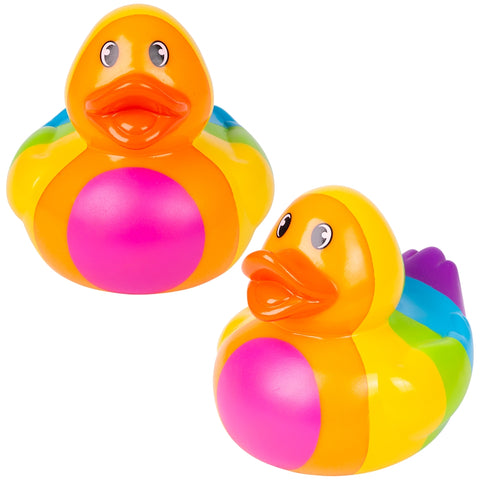 Big Rainbow Rubber Duckies 6" - LLB Toys