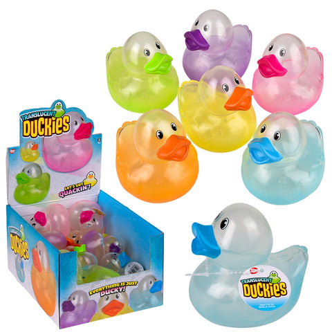 3.75" Translucent Duckies 12ct - LLB Toys