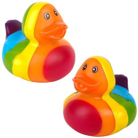 2" Rainbow Stripe Ducky - LLB Toys