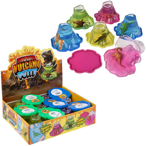 4" Volcano Dinosaur Putty 12ct - LLB Toys
