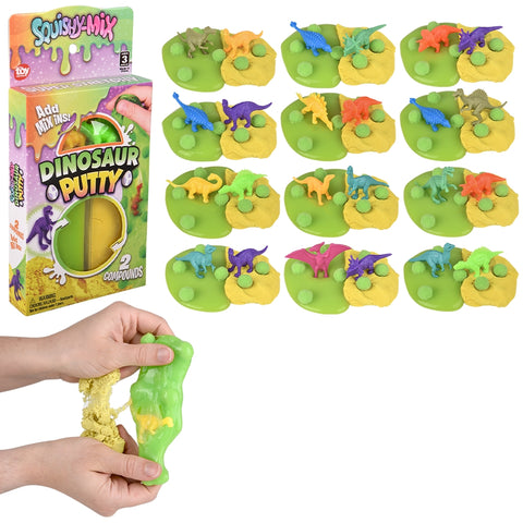 Squishy-Mix Dinosaur Putty 12ct - LLB Toys