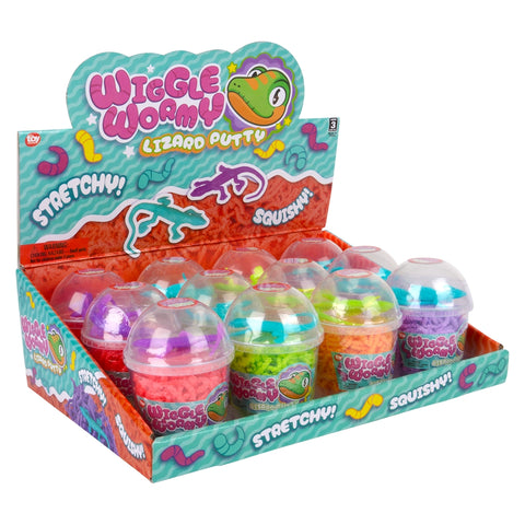 3.6" Wiggle Wormy Lizard Putty 12ct - LLB Toys