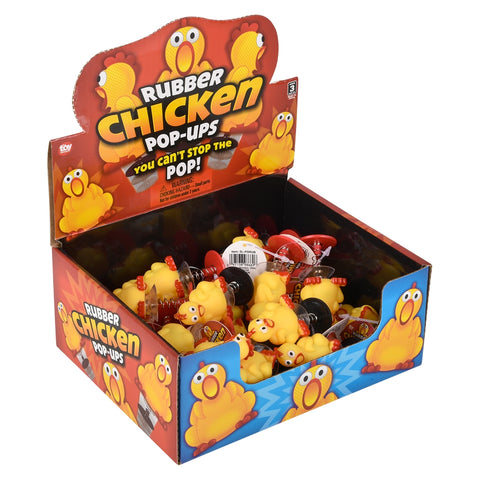2.75" Rubber Chicken Pop-Ups - LLB Toys